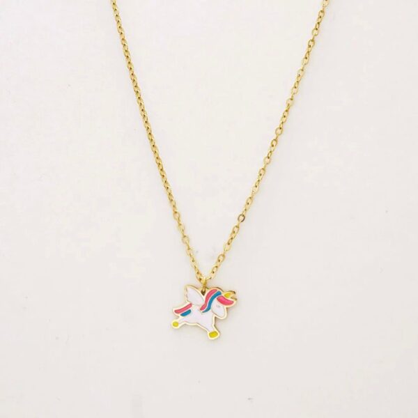 Collar infantil acero unicornio