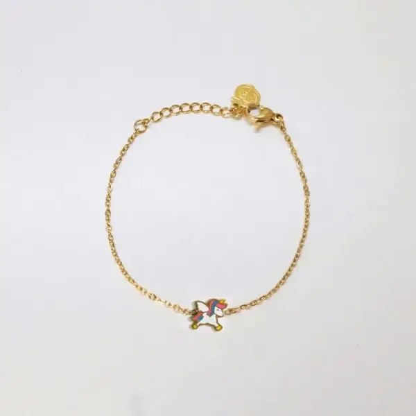 Pulsera infantil acero unicornio