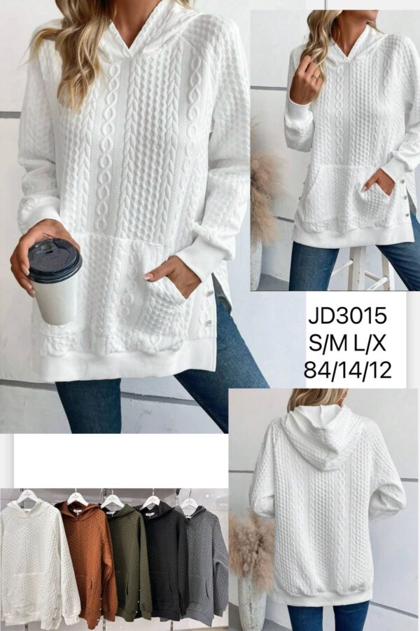 Sudadera bolsillos punto JD3015