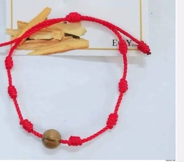 Pulsera 7 nudos con bola palo santo